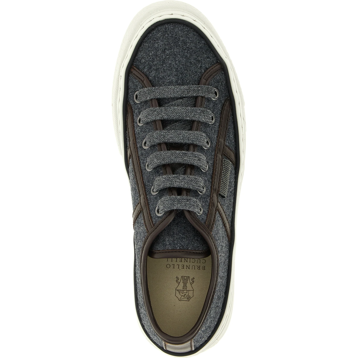 Gray Virgin Wool Low Top Sneakers