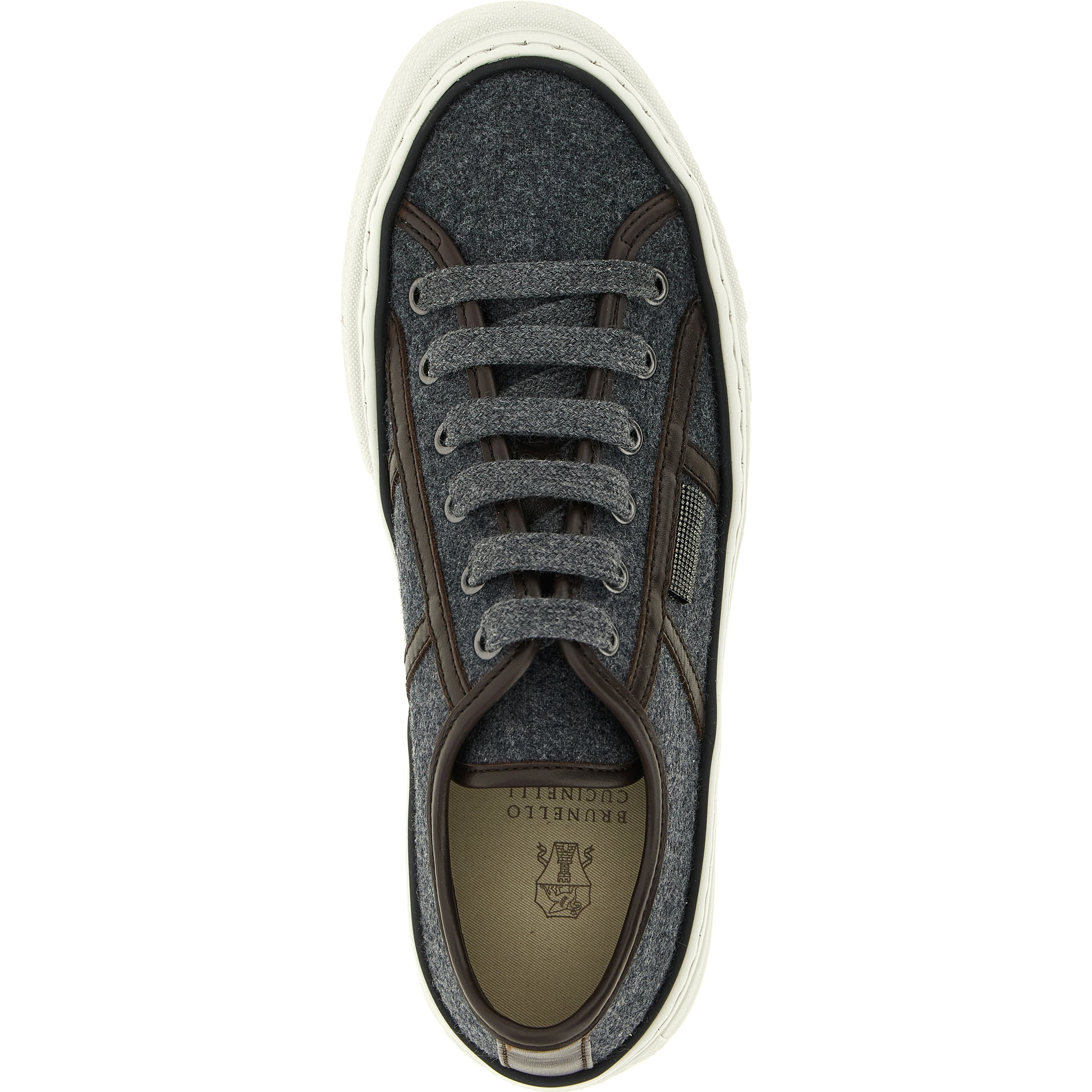 Gray Virgin Wool Low Top Sneakers