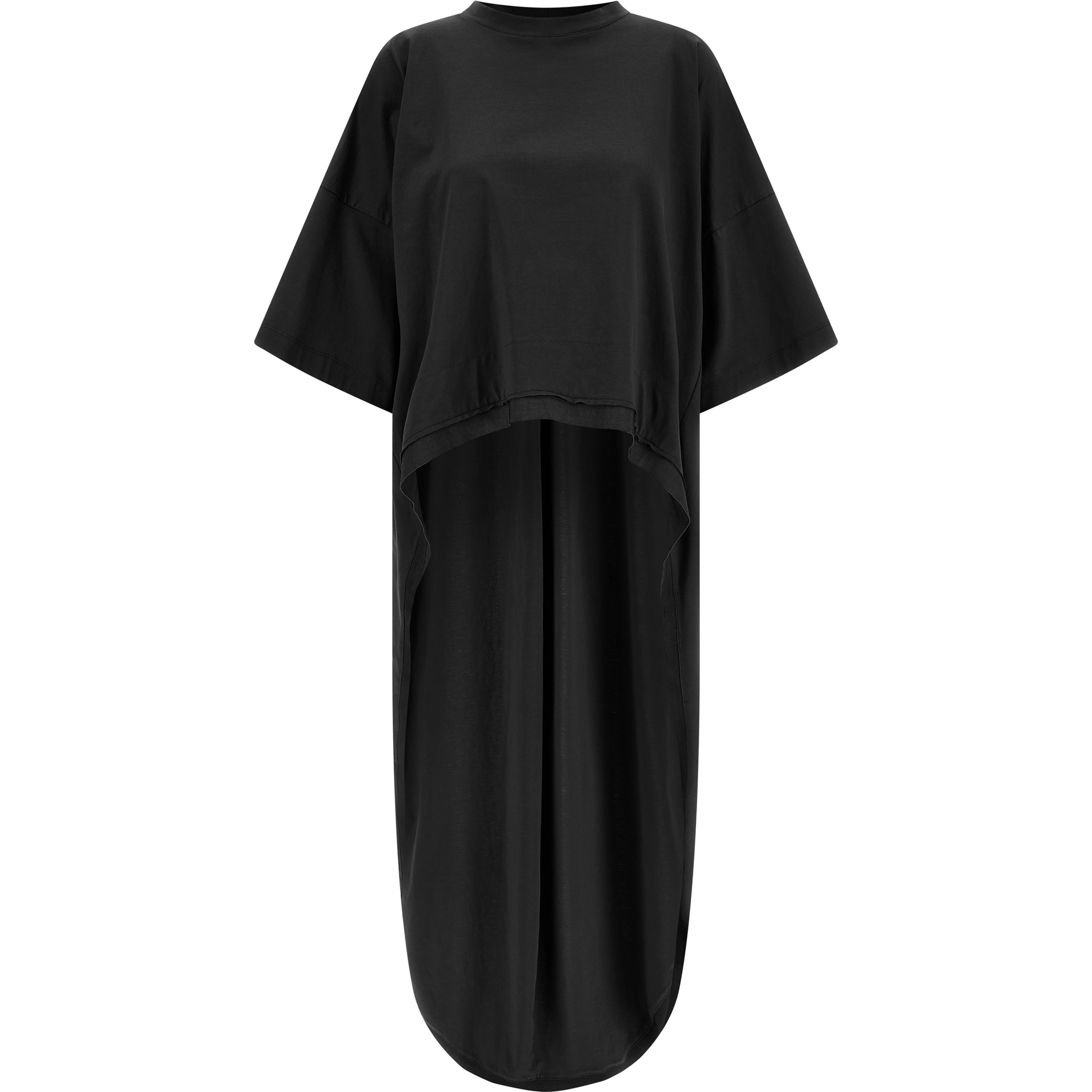 Black Cotton Casual Dress
