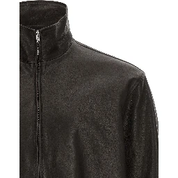 Black Calfskin Leather Jacket
