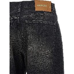 Black Cotton Flared Jeans