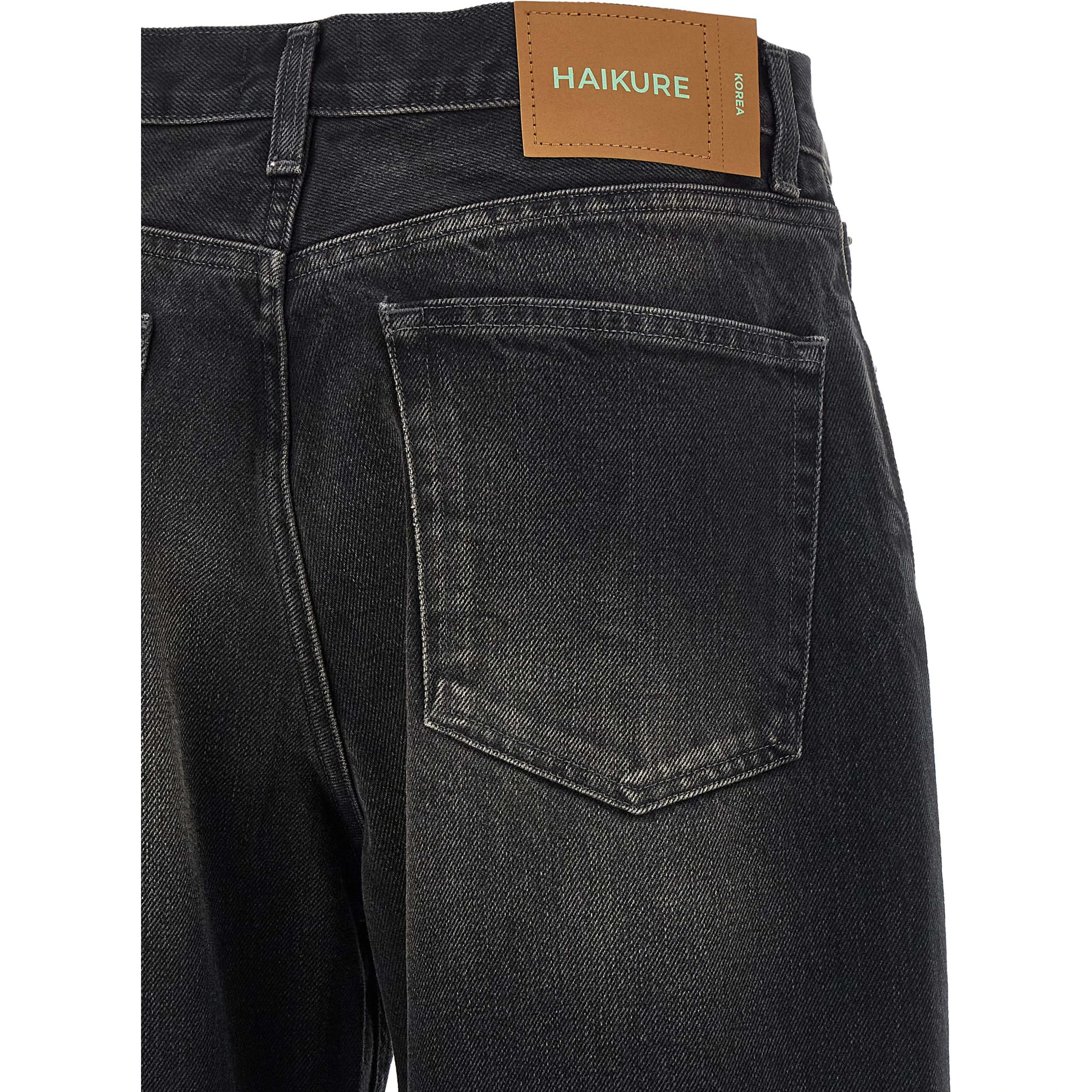 Black Cotton Flared Jeans