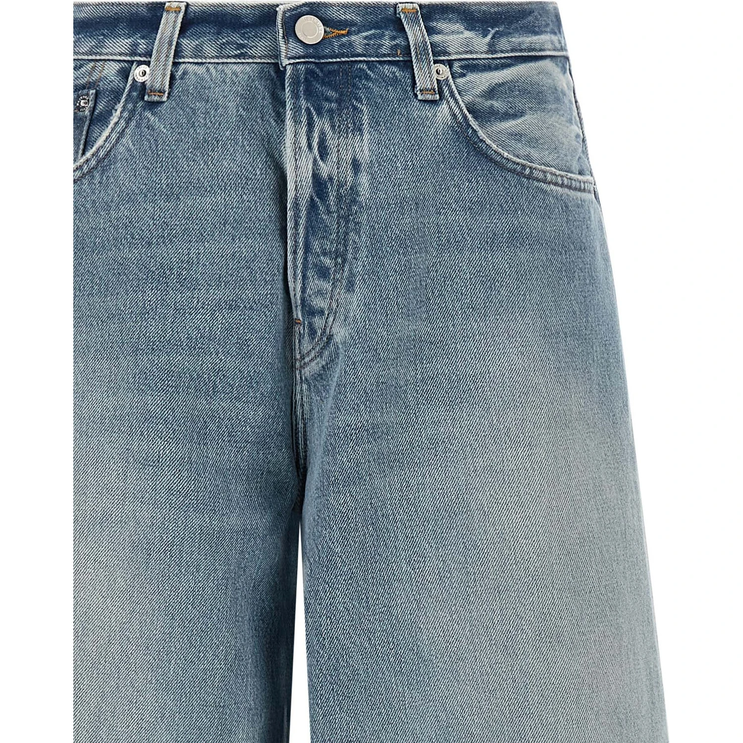 Blue Cotton Relaxed Fit Jeans