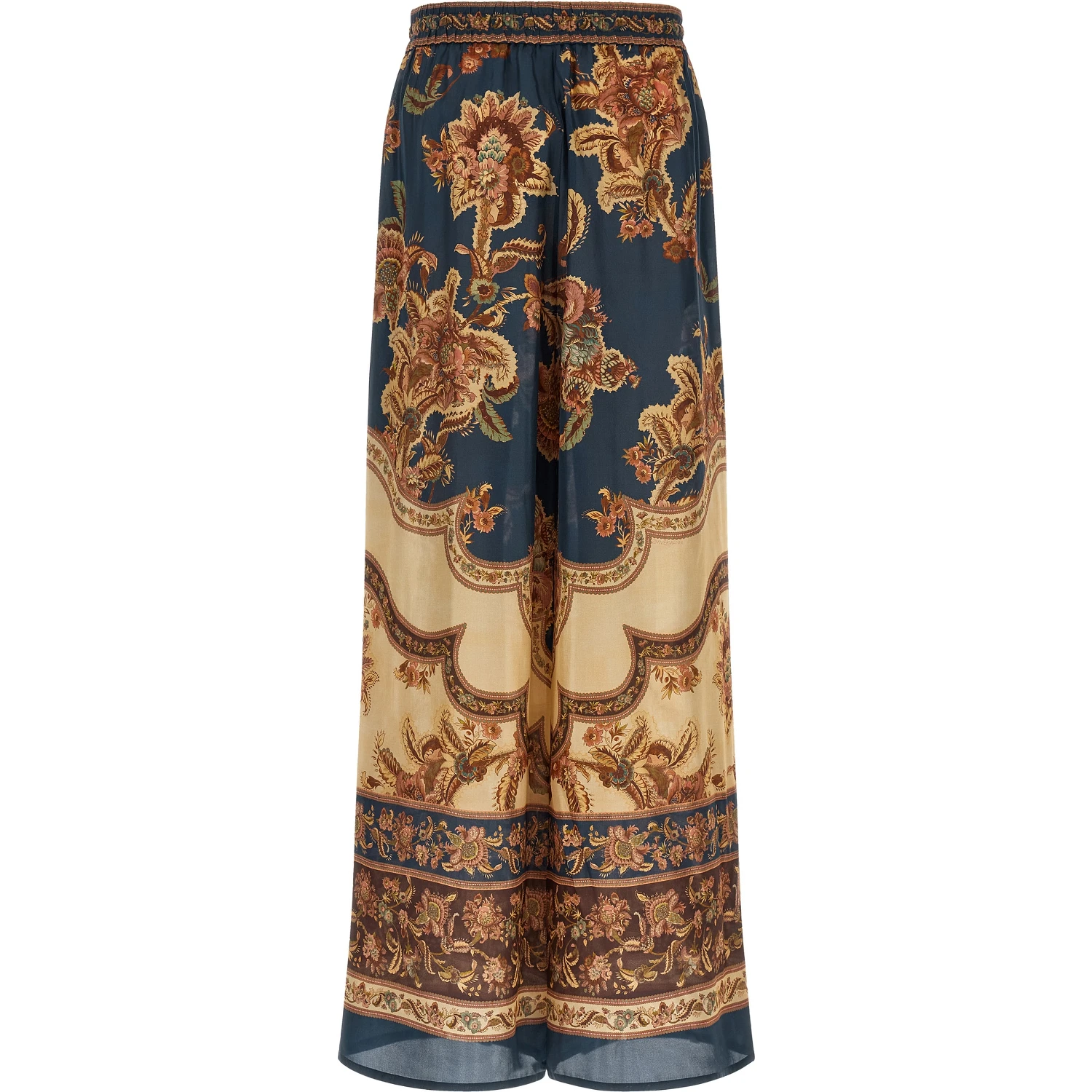 Multicolor Silk Casual Pants