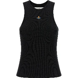 Black Cotton Sleeveles T-Shirt