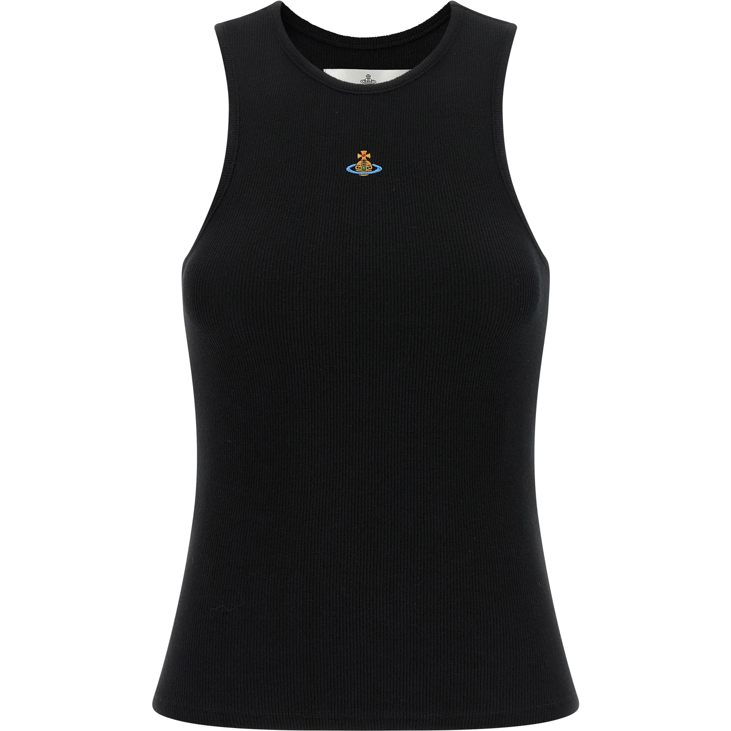 Black Cotton Sleeveles T-Shirt