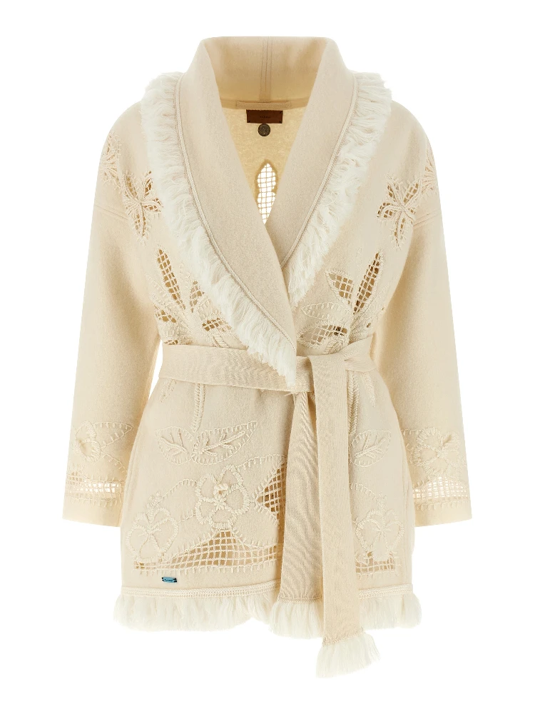 White Virgin Wool Cardigan