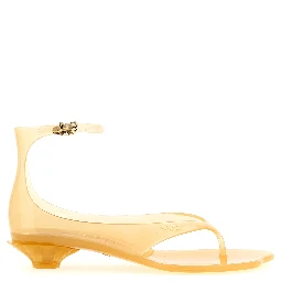 Bicolor Polyurethane Mid Heel Pumps
