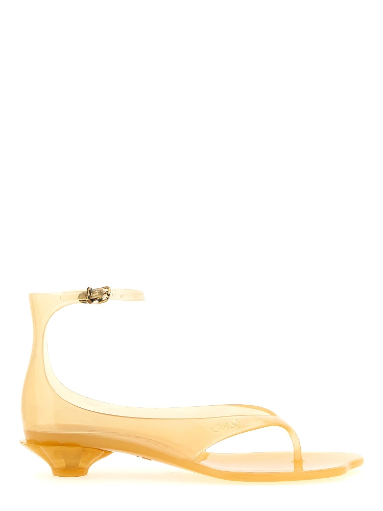 Bicolor Polyurethane Mid Heel Pumps