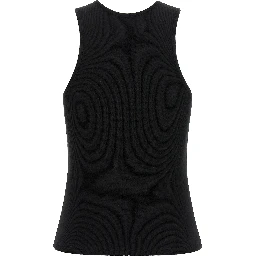 Black Cotton Sleeveles T-Shirt