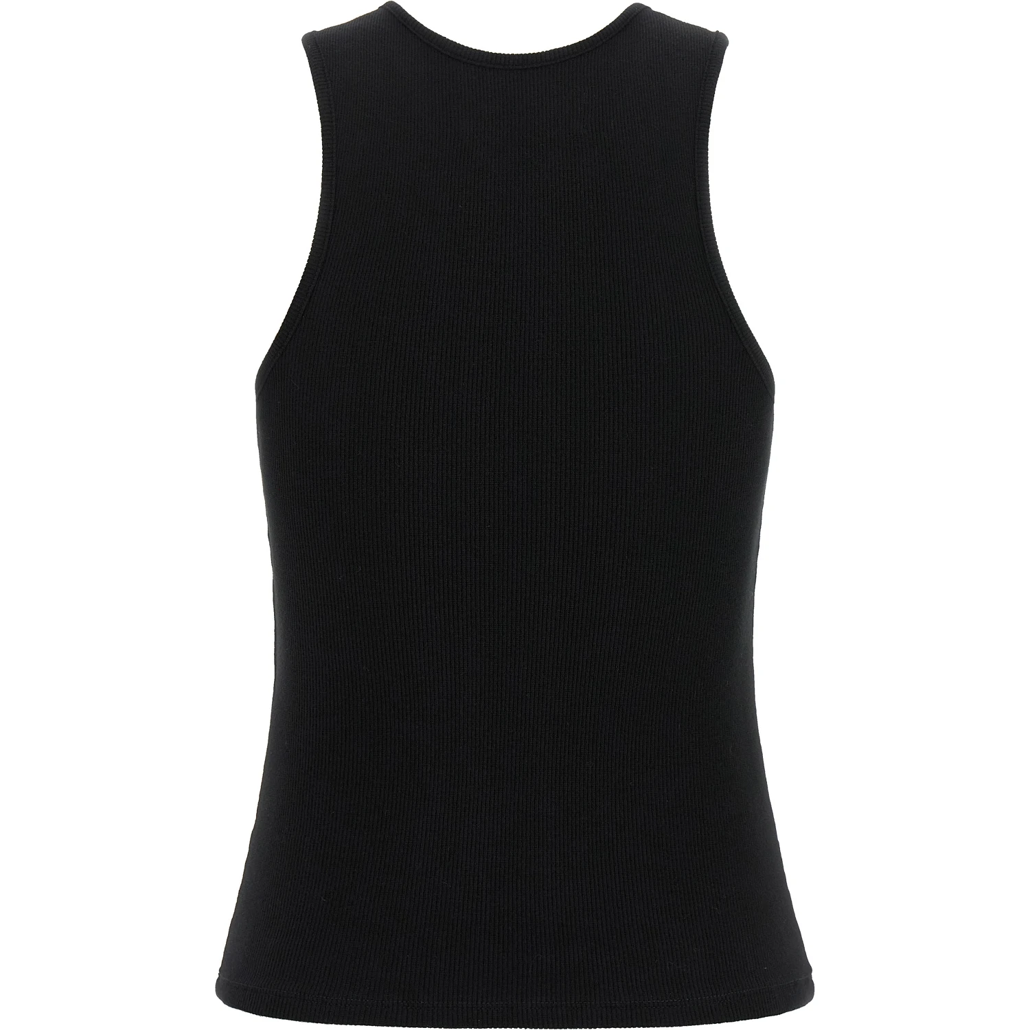 Black Cotton Sleeveles T-Shirt