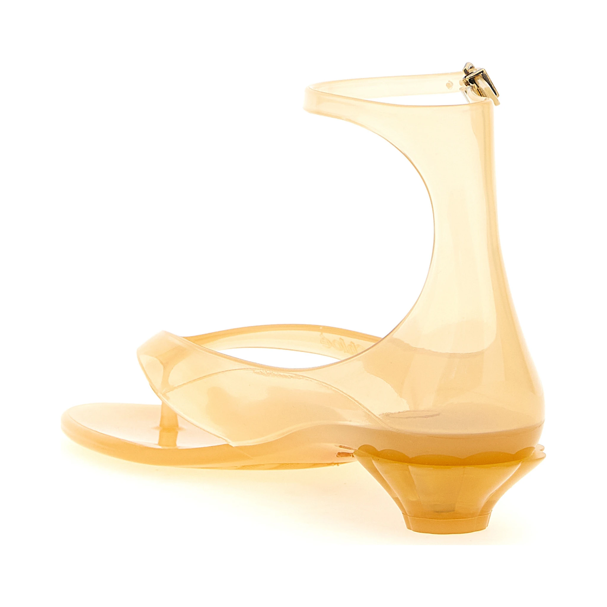 Bicolor Polyurethane Mid Heel Pumps