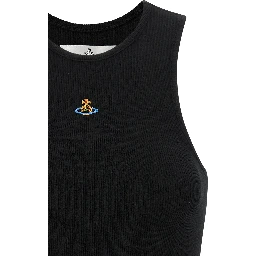 Black Cotton Sleeveles T-Shirt