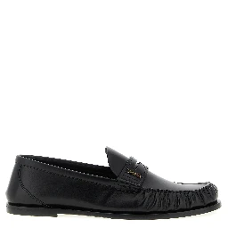 Black Calfskin Slip-On Loafers