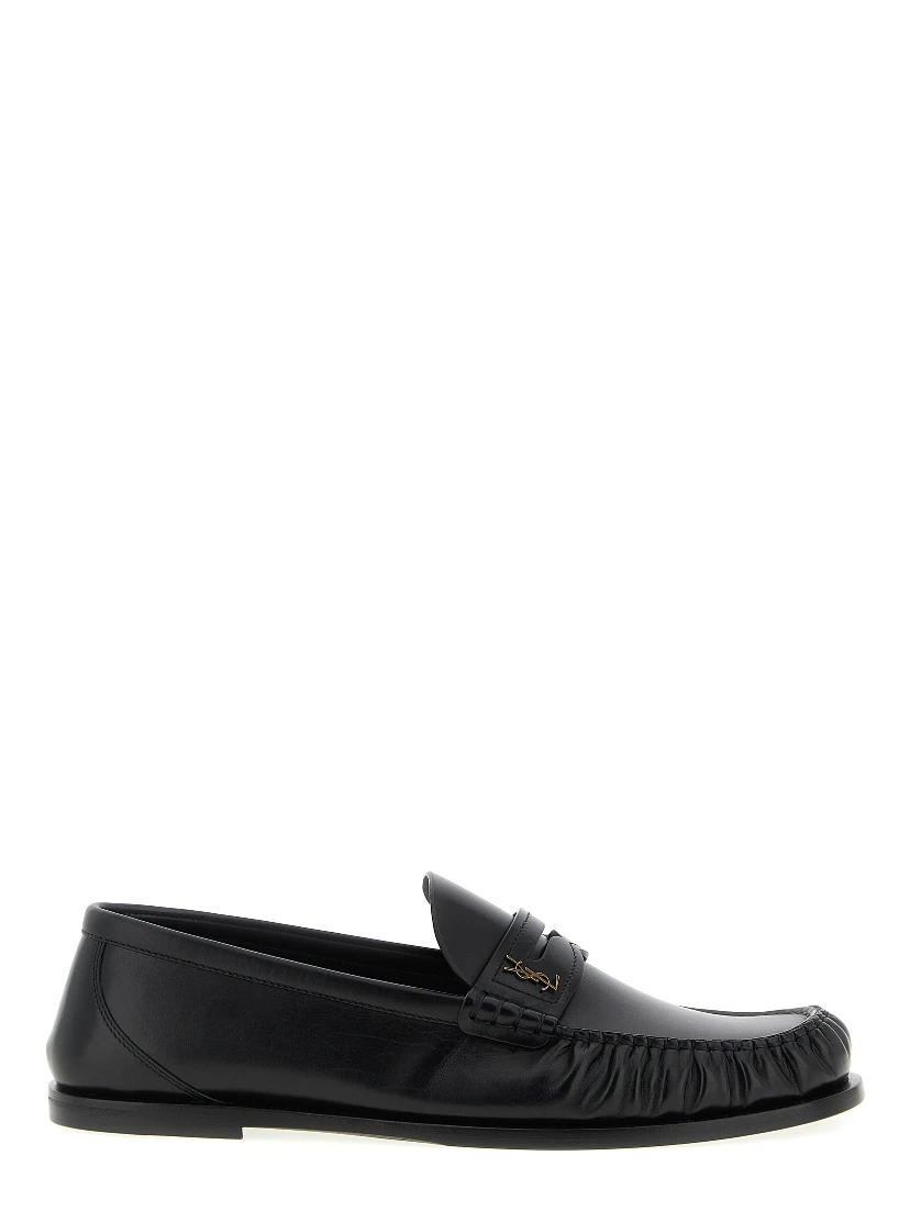 Black Calfskin Slip-On Loafers