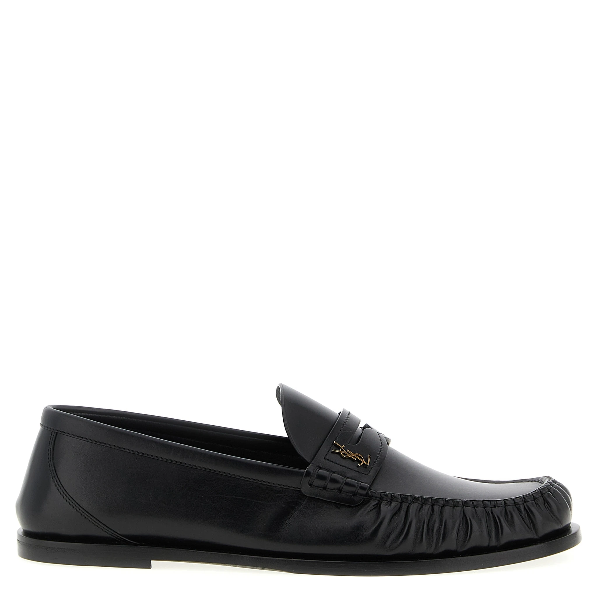 Black Calfskin Slip-On Loafers