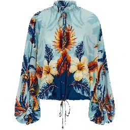 Blue Silk Blouse