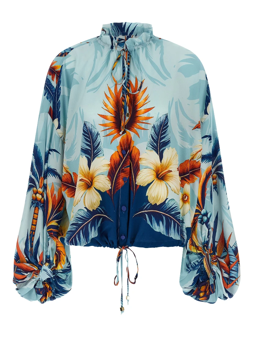 Blue Silk Blouse