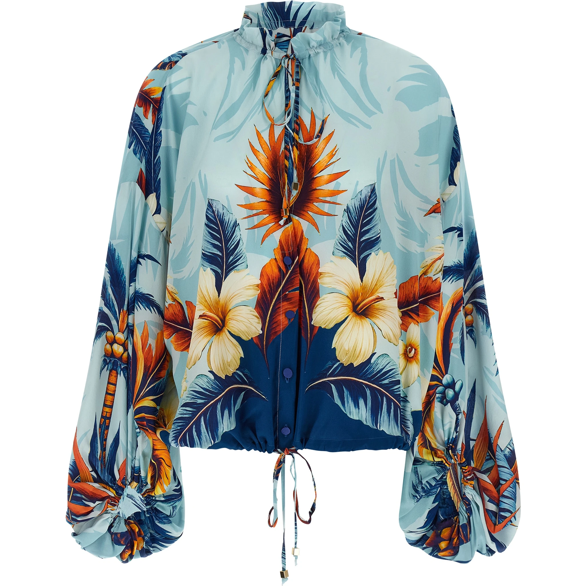 Blue Silk Blouse