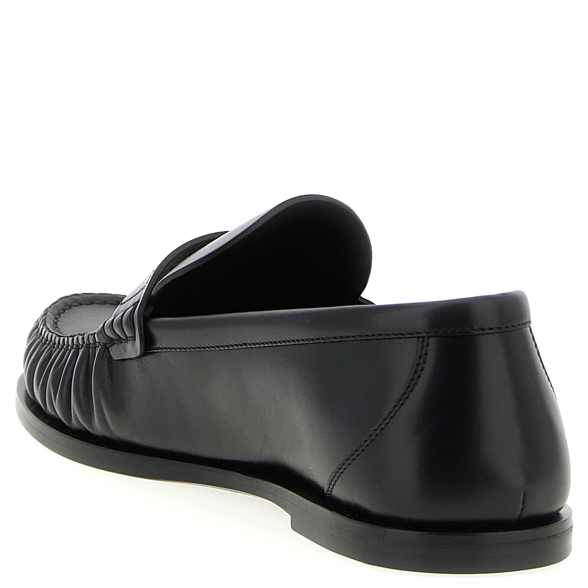 Black Calfskin Slip-On Loafers