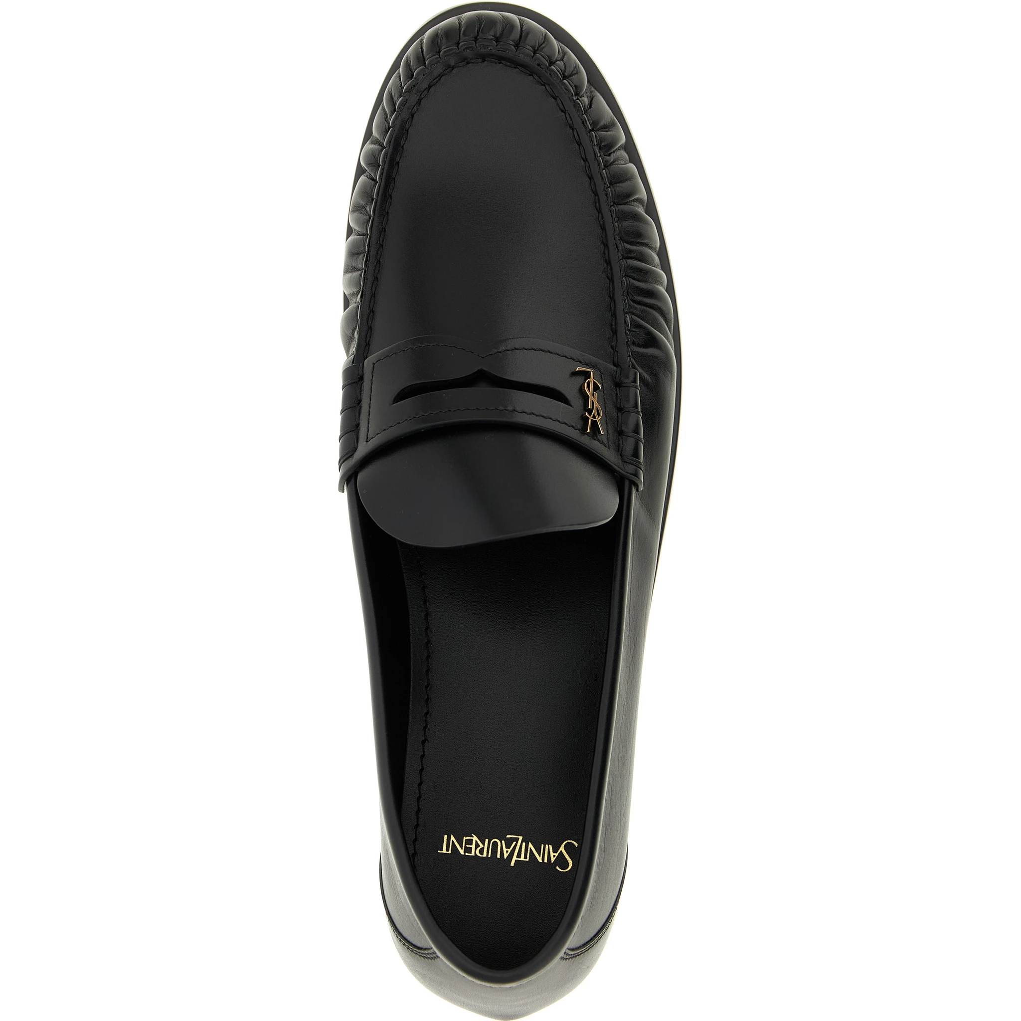 Black Calfskin Slip-On Loafers