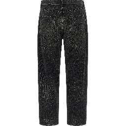 Black Cotton Straight-Leg Jeans