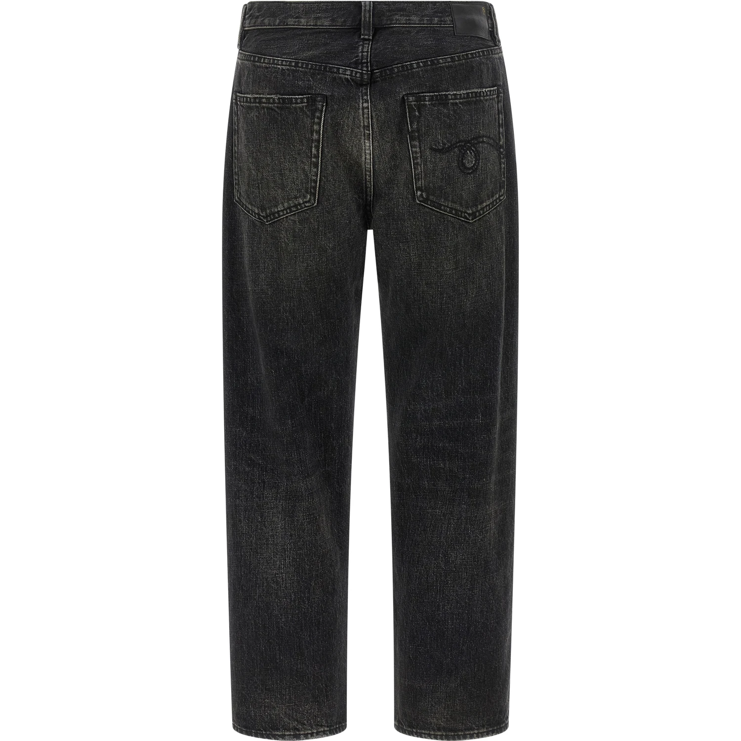 Black Cotton Straight-Leg Jeans