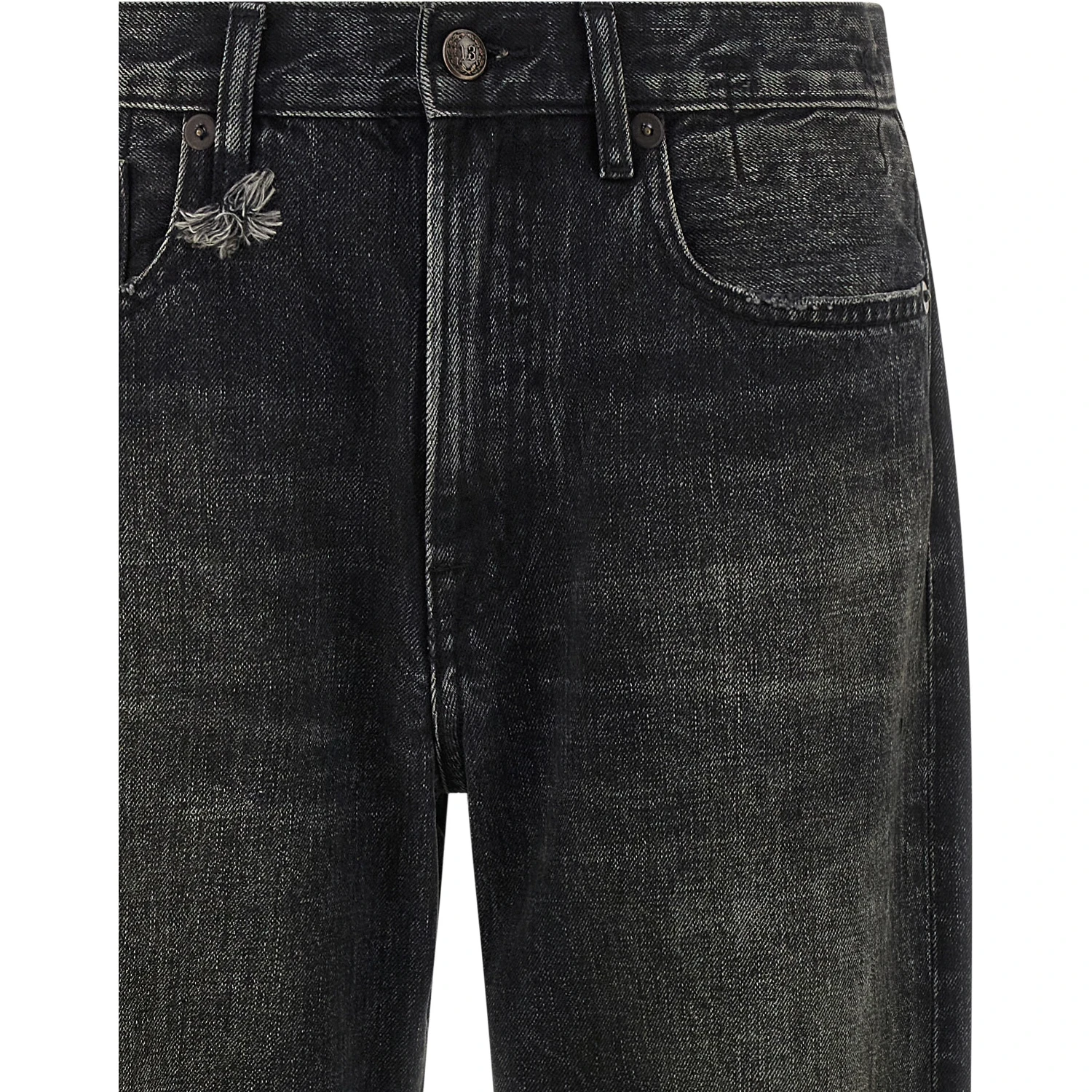 Black Cotton Straight-Leg Jeans