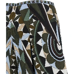 Multicolor Silk Midi Skirt