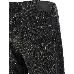 Black Cotton Straight-Leg Jeans
