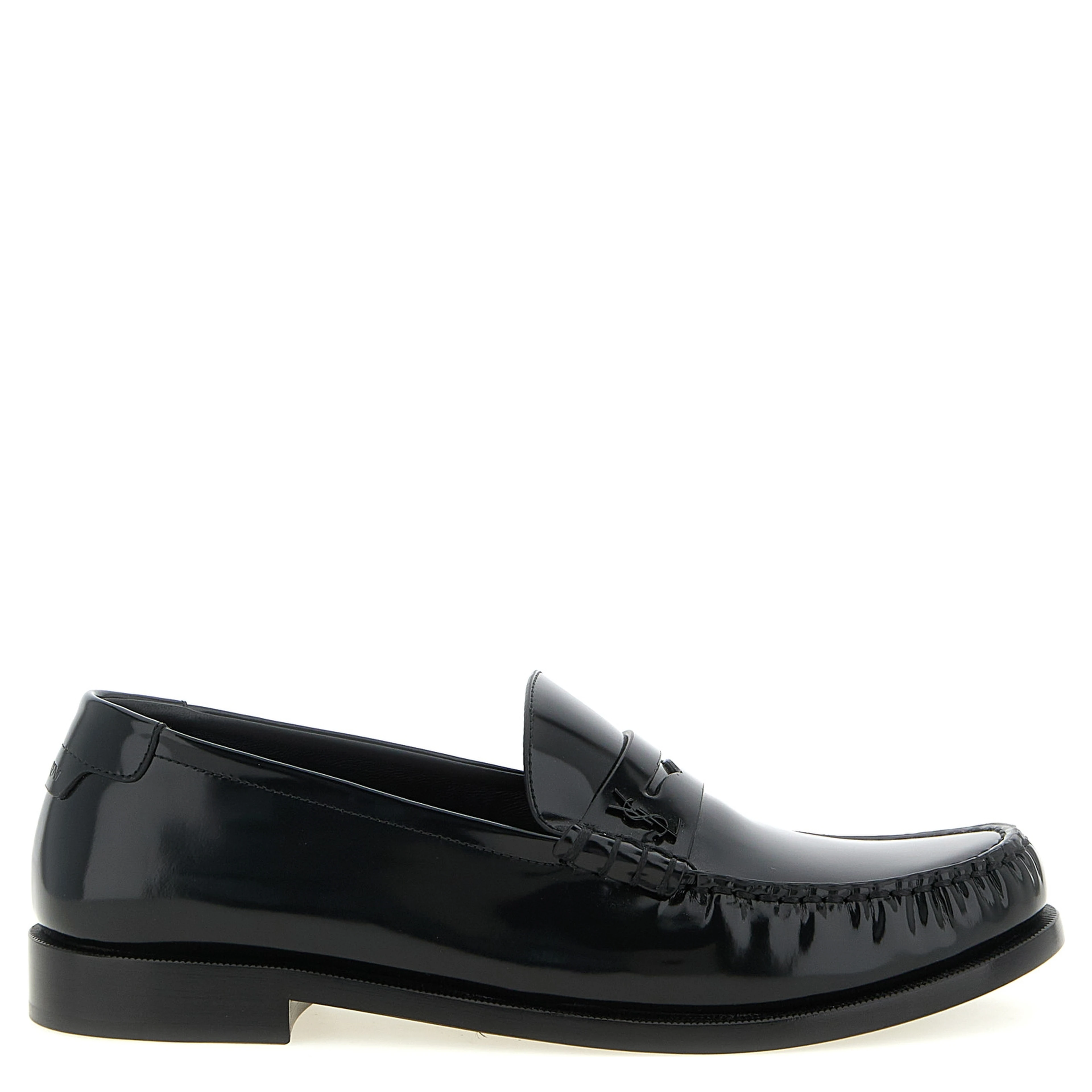 Black Calfskin Slip-On Loafers