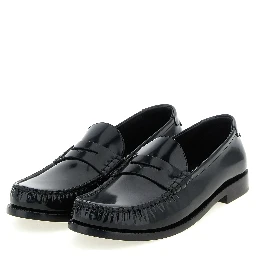 Black Calfskin Slip-On Loafers