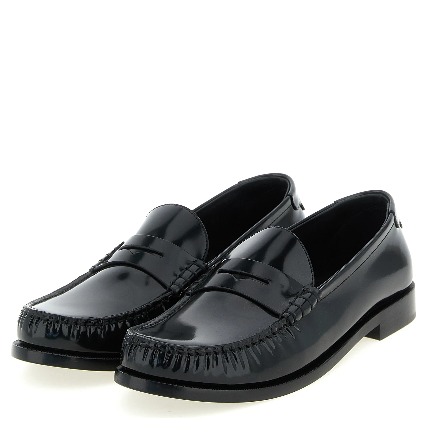 Black Calfskin Slip-On Loafers