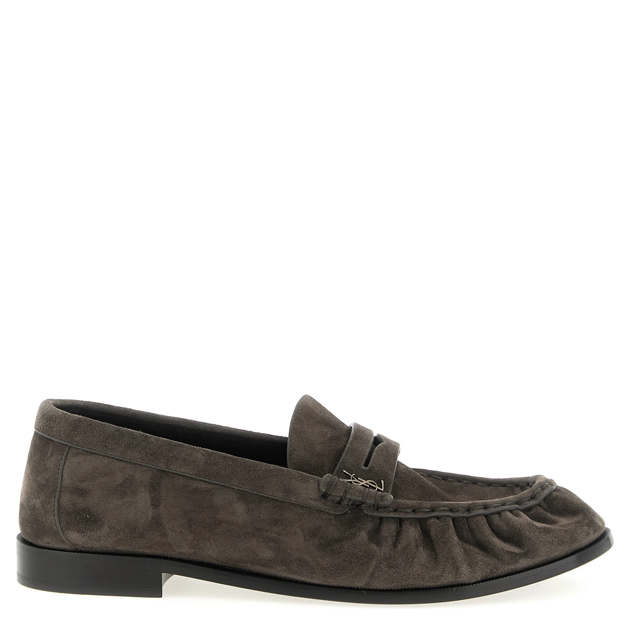 Brown Calfskin Slip-On Loafers