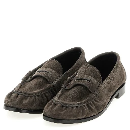 Brown Calfskin Slip-On Loafers