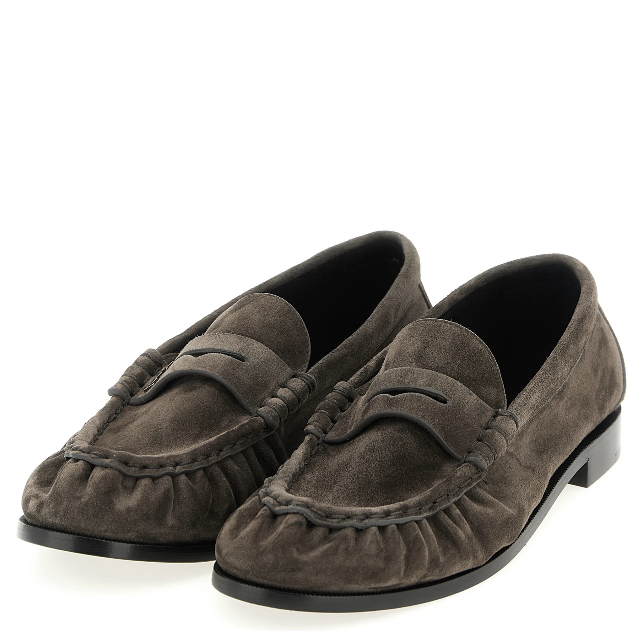 Brown Calfskin Slip-On Loafers