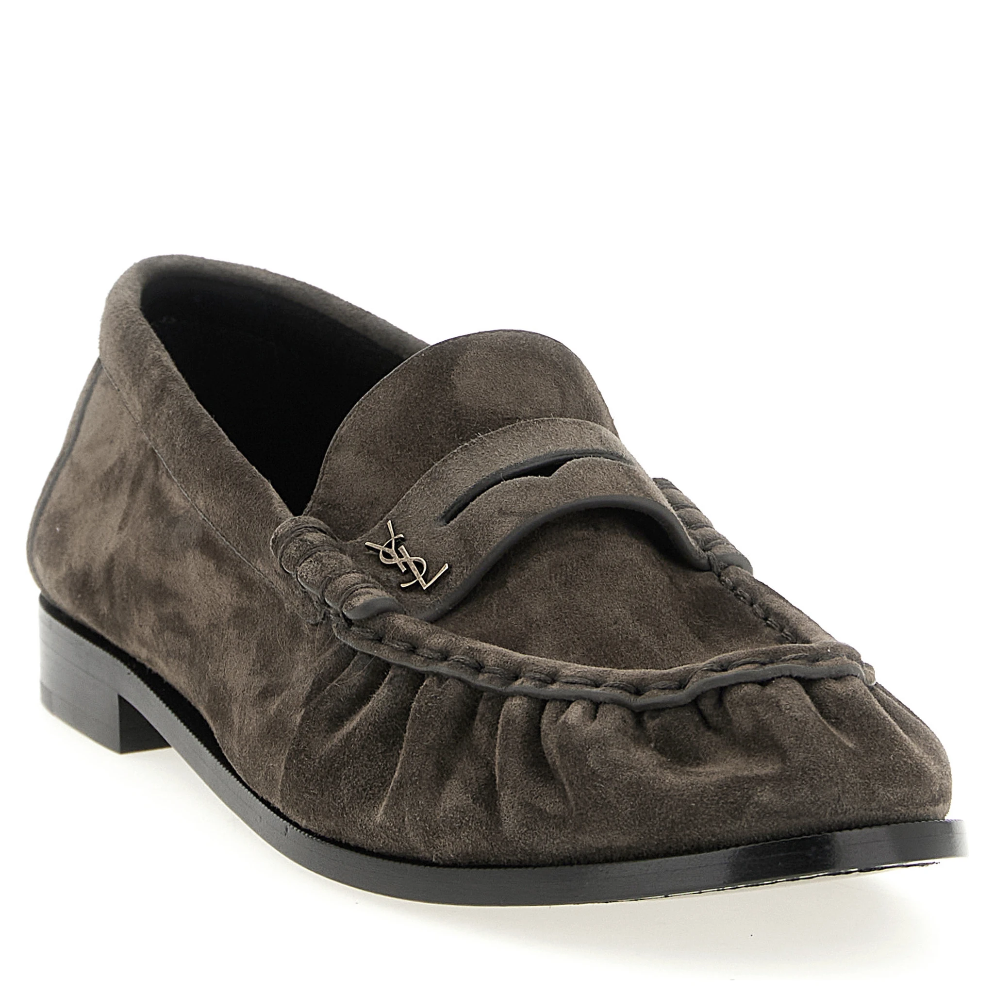 Brown Calfskin Slip-On Loafers