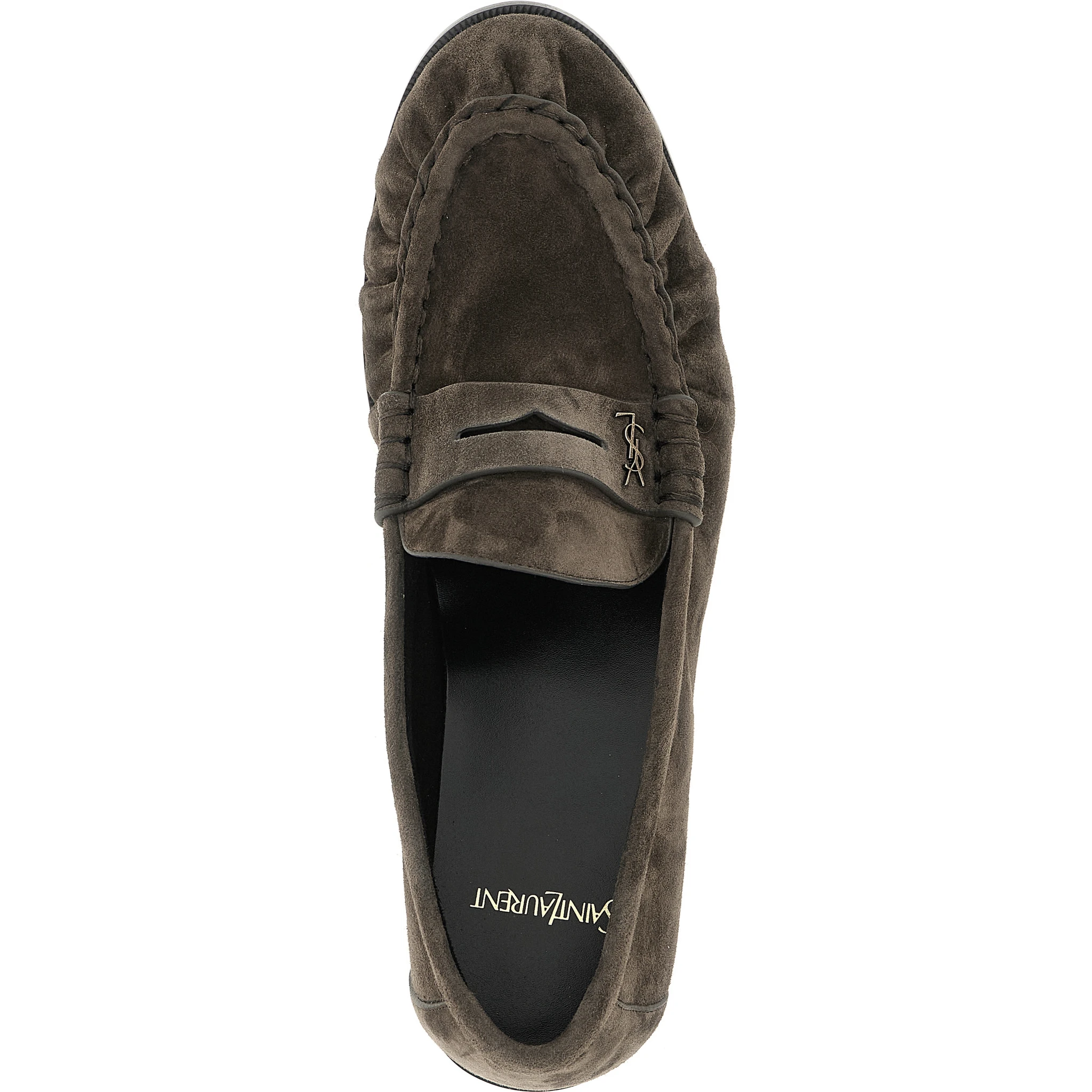 Brown Calfskin Slip-On Loafers
