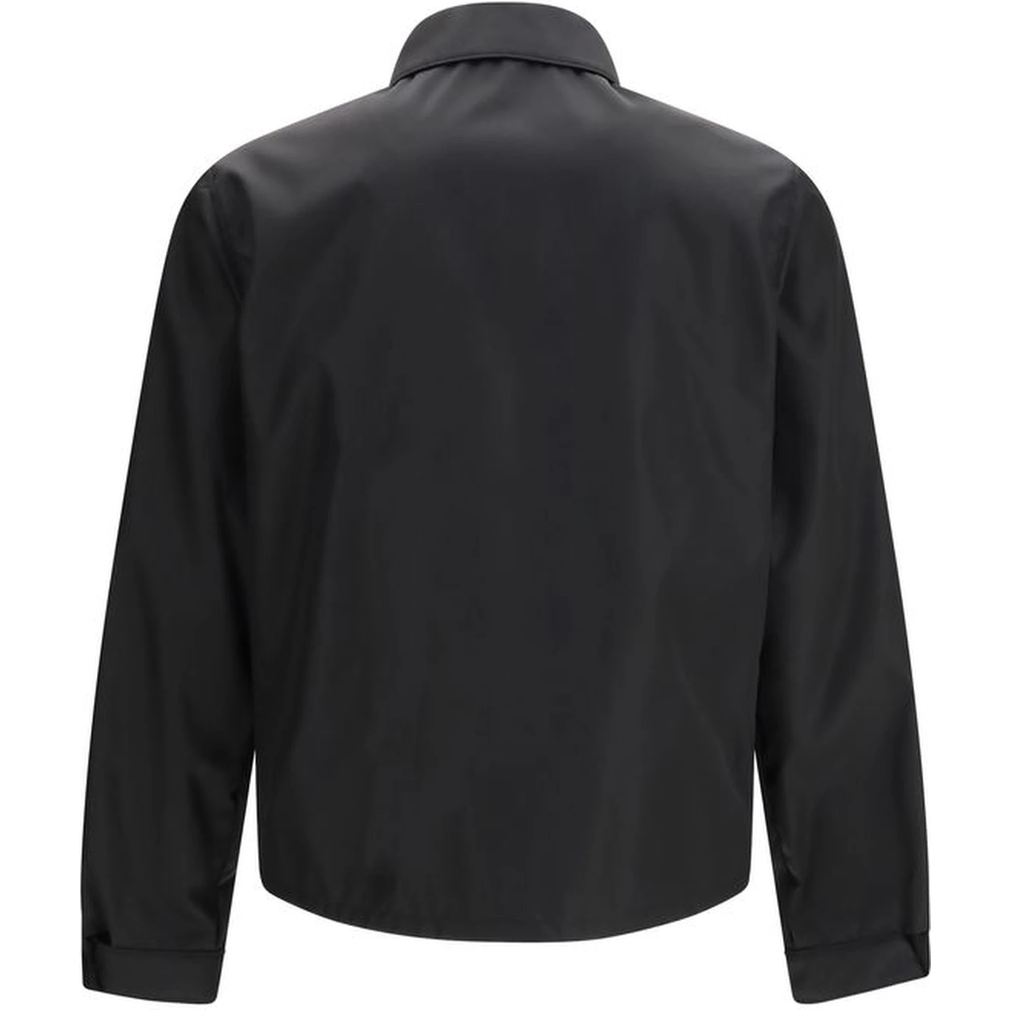 Black Recycled Polyamide Full-Length Jacket