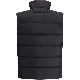 Black Recycled Polyamide Sleveless Jacket