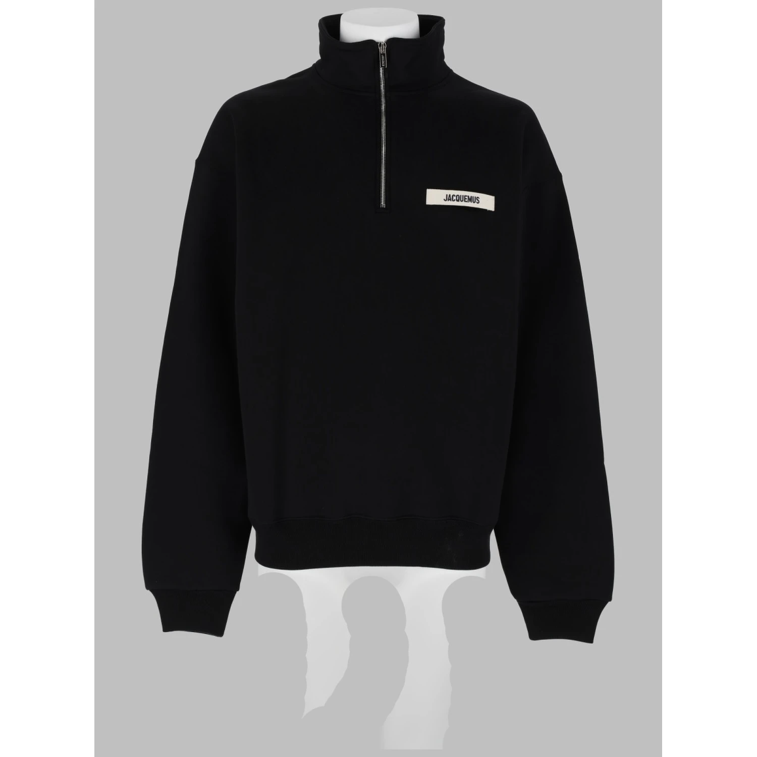 ZIPPERED TURTLENECK SWEATSHIRT