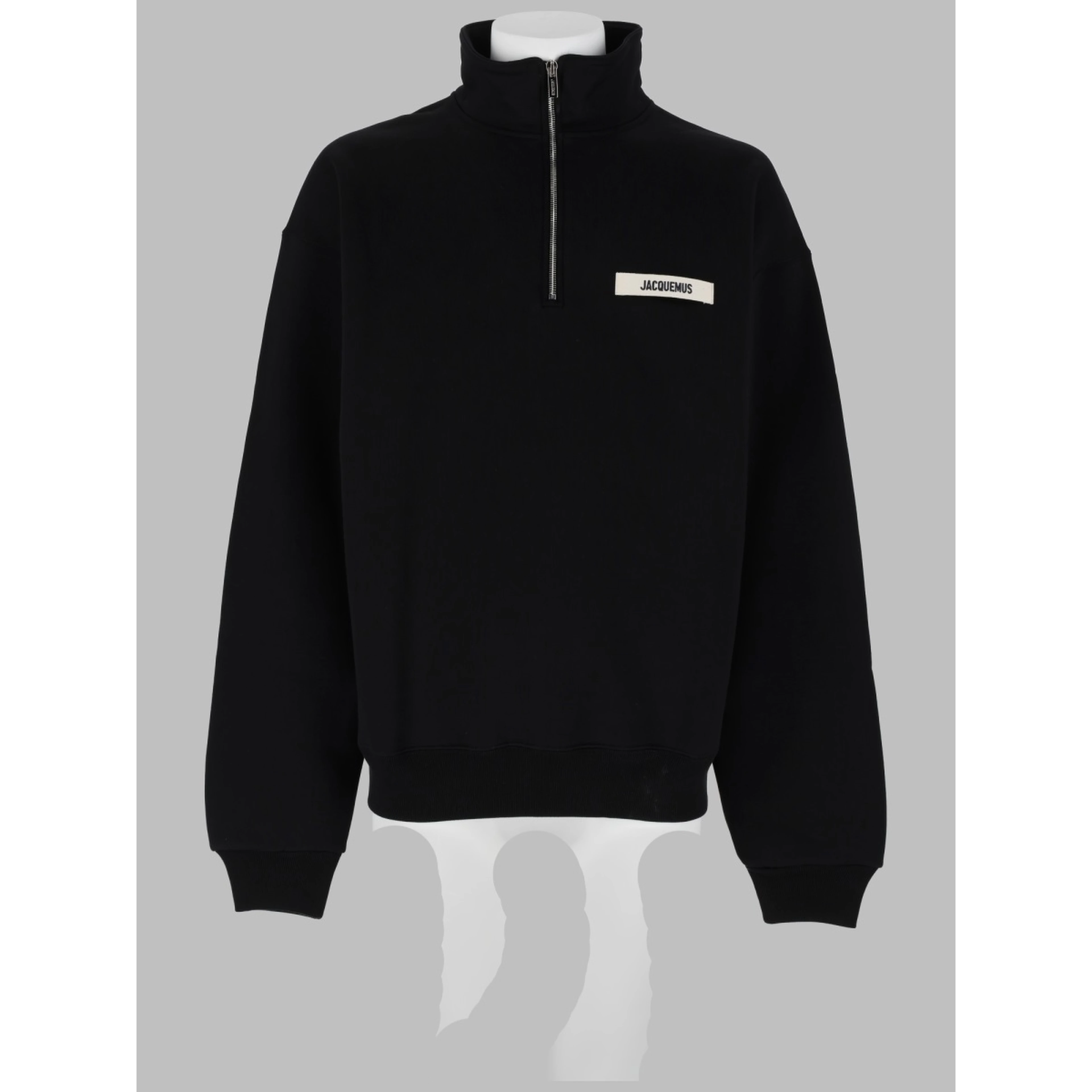 ZIPPERED TURTLENECK SWEATSHIRT