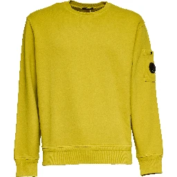 Cotton Diagonal Fleece Crewneck Lens Sweatshirt