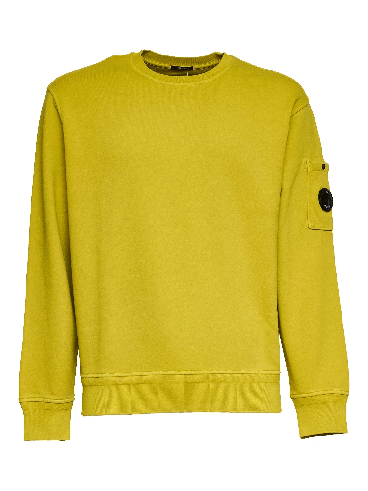 Cotton Diagonal Fleece Crewneck Lens Sweatshirt