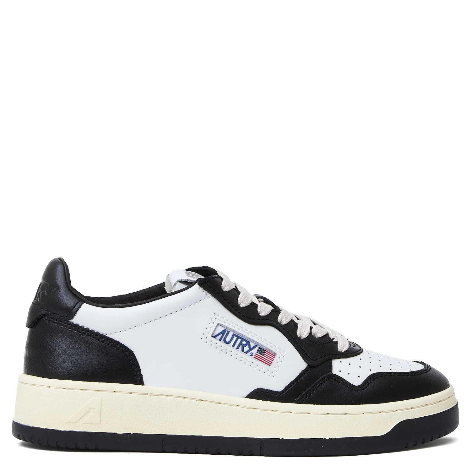 Sneakers Medalist Low Bicolor In Pelle Bianca, Nera