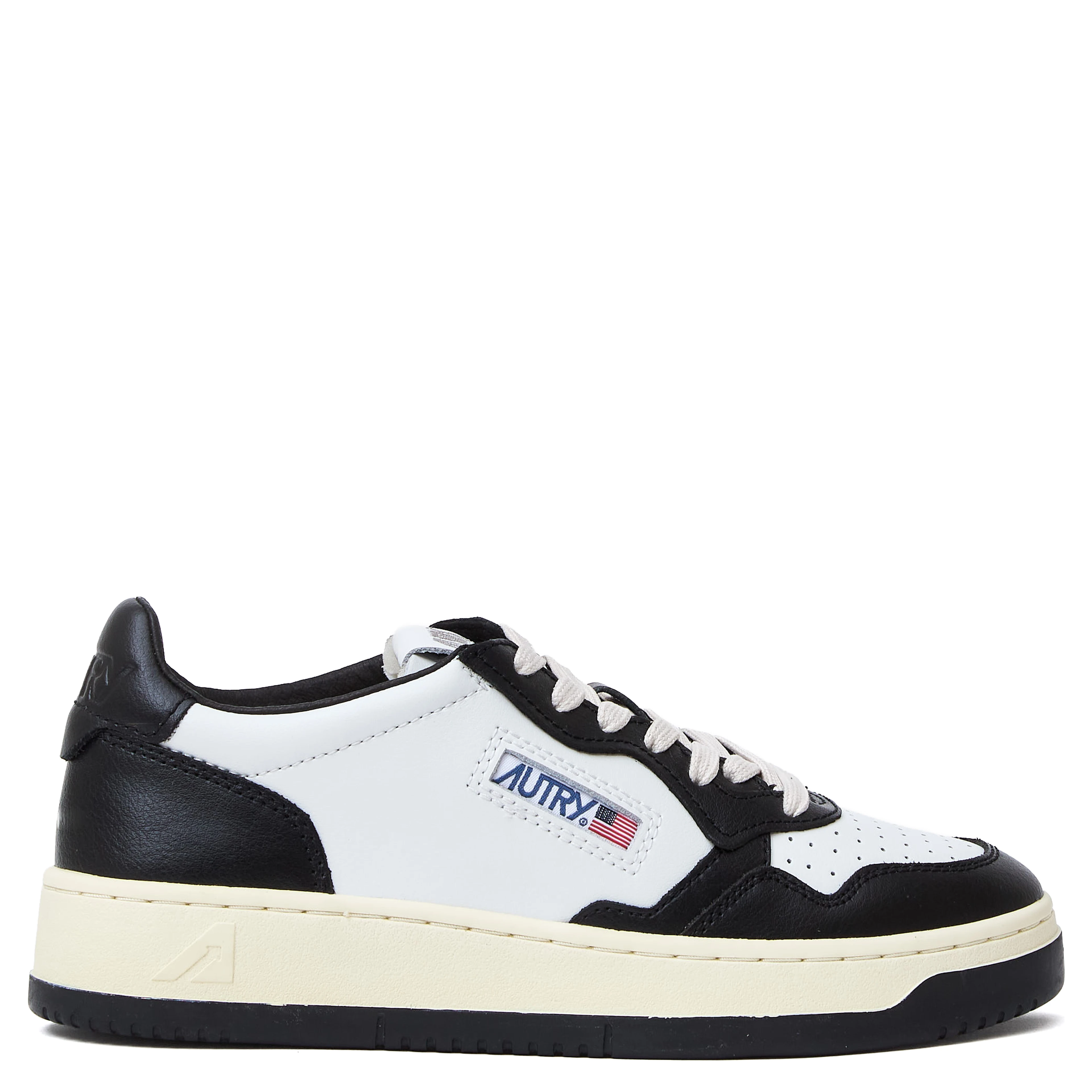 Sneakers Medalist Low Bicolor In Pelle Bianca, Nera