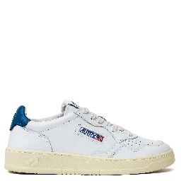 Sneakers Medalist Low In Pelle Bianca, Mallard Blue