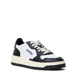 Sneakers Medalist Low Bicolor In Pelle Bianca, Nera