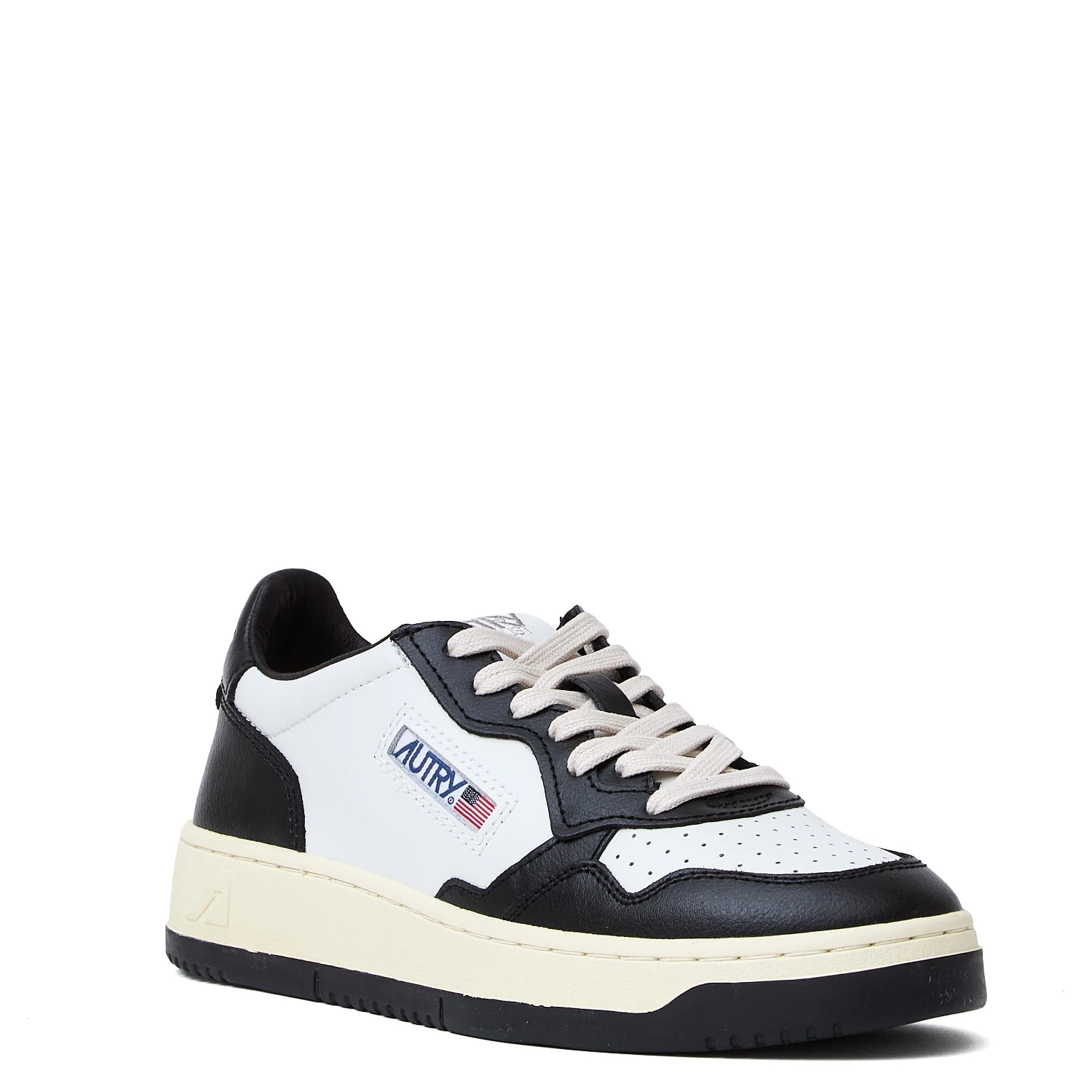 Sneakers Medalist Low Bicolor In Pelle Bianca, Nera