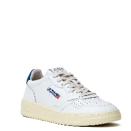 Sneakers Medalist Low In Pelle Bianca, Mallard Blue